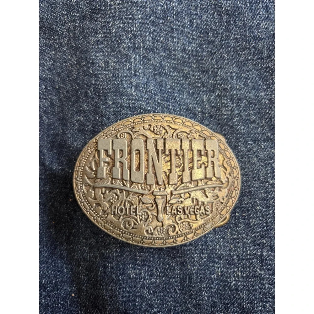 Vintage Frontier Hotel Las Vegas Casino Belt Buckle - Rare Patina